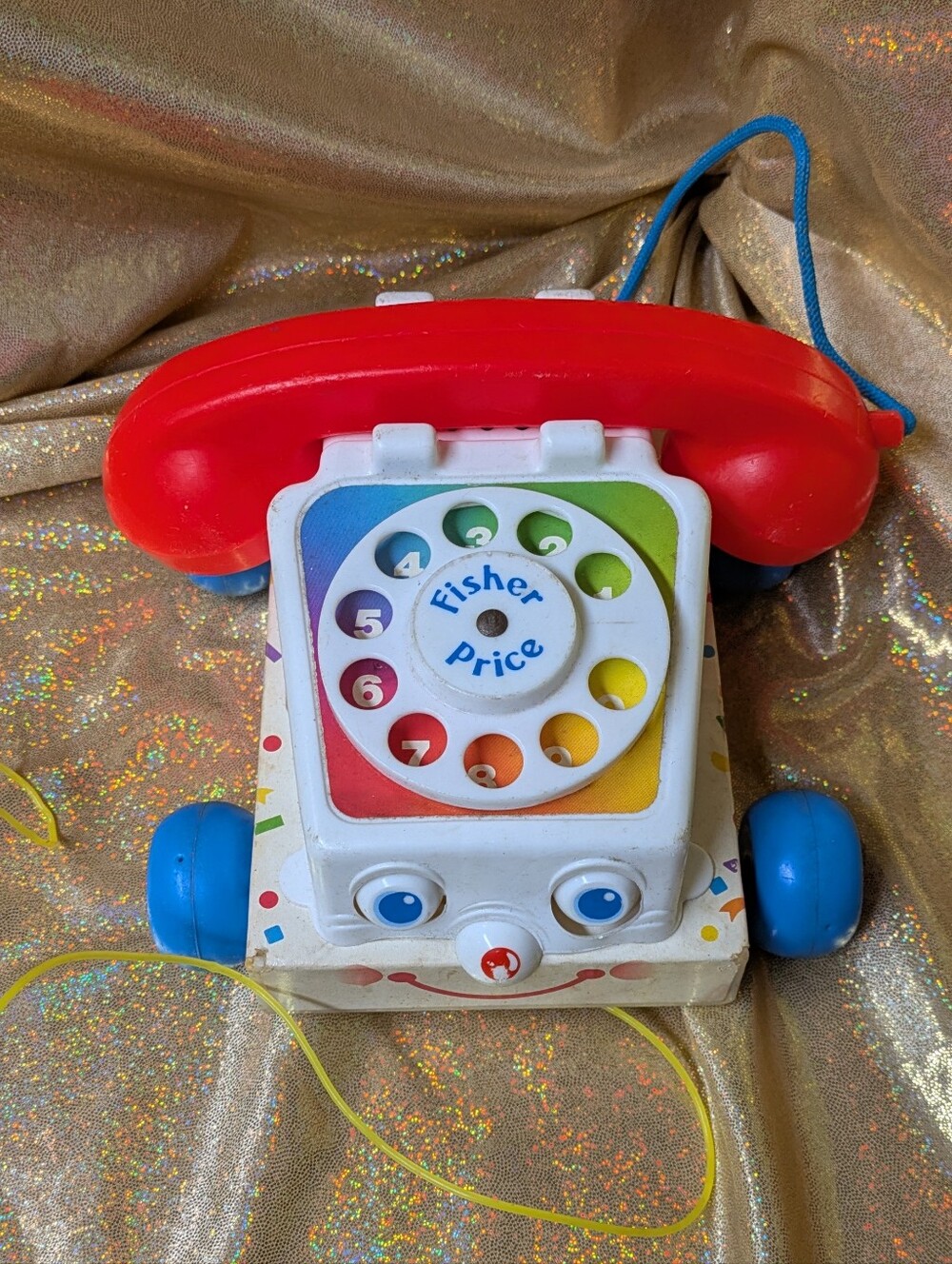 Fisher-Price Retro Pull-Along Phone Toy - 1986 Mexico #2063 Vintage MINT